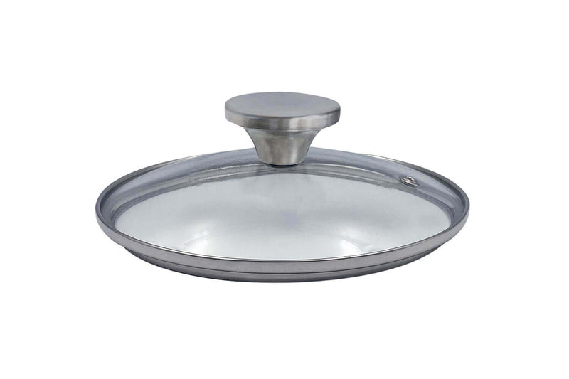 Couvercle en verre bombé Cookut à bouton en inox - 16cm