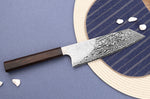 Couteau bunka 16,5cm japonais artisanal Hatsukokoro Ginga ATS-34 Damas ébène