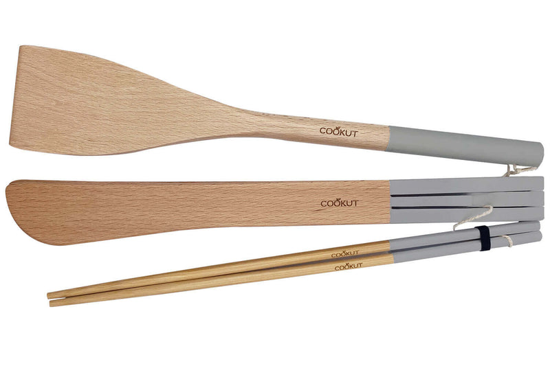 Set de 3 ustensiles Cookut en bois pour L'Incroyable Poêle et L'Incroyable Wok - Perle
