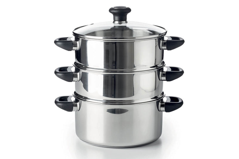 Combiné vapeur Beka Polo en acier inoxydable 18/10 + couvercle en verre - 20cm