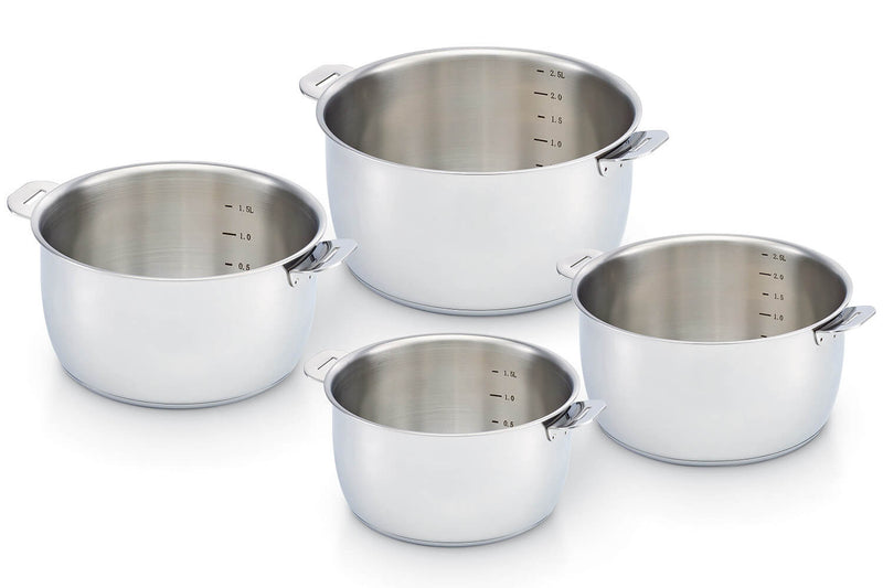 Set de 4 casseroles amovibles Beka Select 14 à 20cm en acier inoxydable 18/10