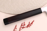 Couteau yanagiba kiritsuke japonais artisanal 33cm Sakai Takayuki Byakko manche en ébène + étui