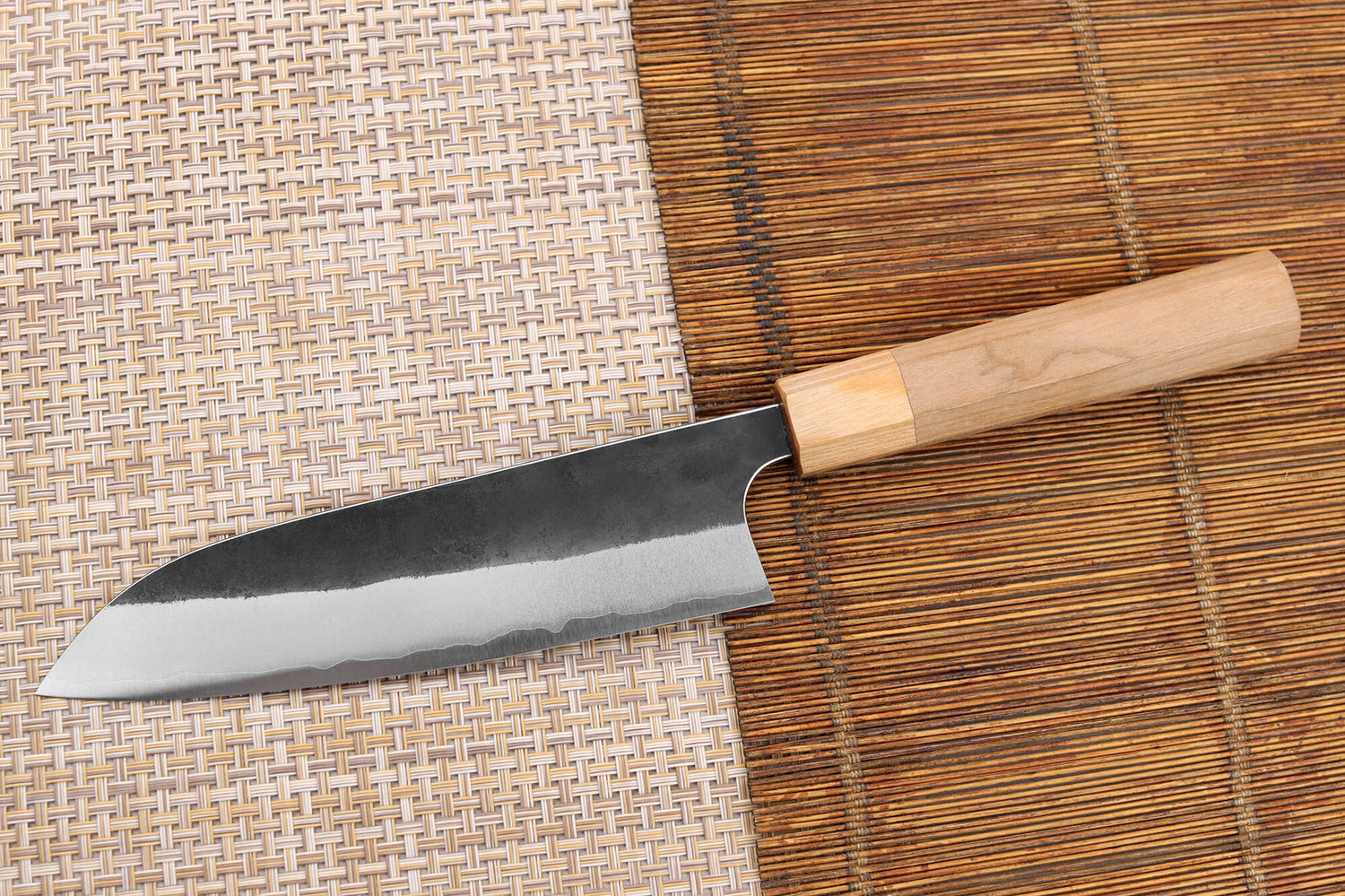Couteau santoku japonais artisanal Yoshimi Kato AS Brut 16,5cm