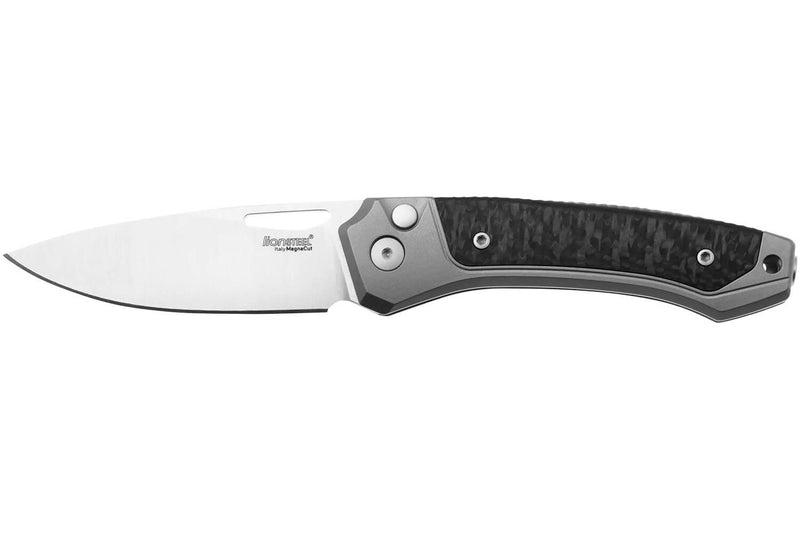 Couteau pliant LionSteel Twain TW-GYCF manche 10,5cm en titanium gris et fibres de carbone