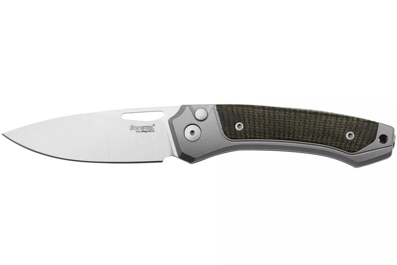 Couteau pliant LionSteel Twain TW-GYCVG manche 10,5cm en titanium gris et micarta vert