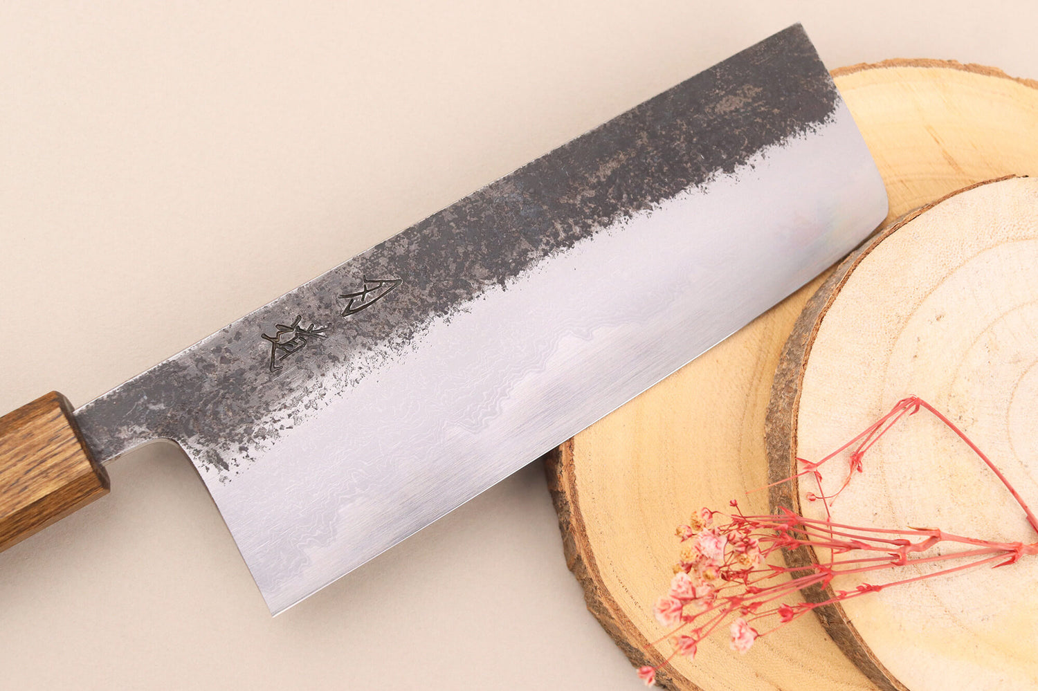 Couteau nakiri 16,5cm japonais artisanal Hado Sumi B1D manche en chêne