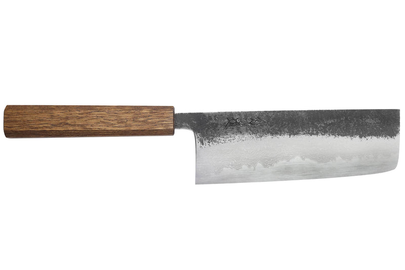 Couteau nakiri 16,5cm japonais artisanal Hado Sumi B1D manche en chêne
