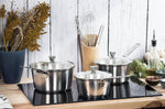 Set de 3 casseroles Cristel 1826 en acier inoxydable 18/10 brossé