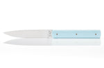 Coffret de 6 couteaux de table faits mains Perceval 9.47 bleu ciel