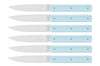 Coffret de 6 couteaux de table faits mains Perceval 9.47 bleu ciel