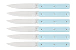 Coffret de 6 couteaux de table faits mains Perceval 9.47 bleu ciel