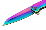 Couteau pliant Kershaw Misdirect KS.1365RBW manche en acier inoxydable rainbow 10,1cm