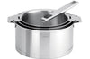 Set de 3 casseroles Cristel Strate Amovible en acier inox 18/10 + 1 poignée Strate inox