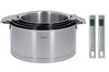 Set de 4 casseroles Cristel Strate Amovible en acier inox 18/10 + 2 poignées Strate inox