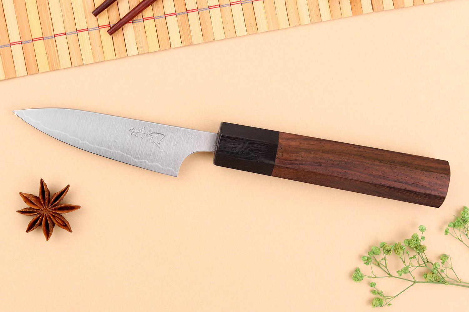 Couteau d'office japonais artisanal Shibata Koutetsu AS 8cm