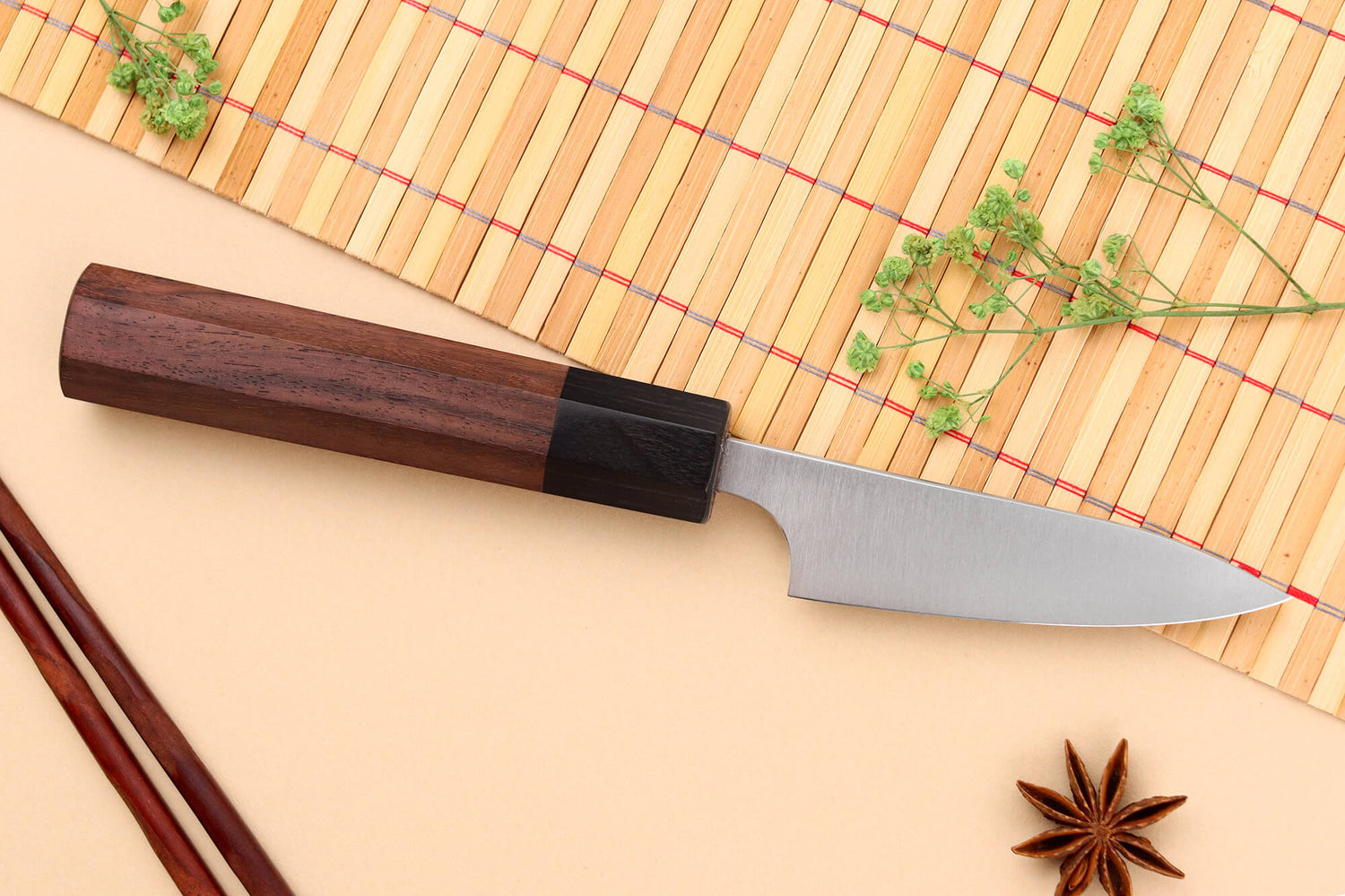 Couteau d'office japonais artisanal Shibata Koutetsu AS 8cm