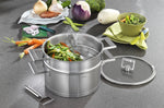 Set de 3 couvercles plats Cristel Strate Fixe 16 à 20cm en verre trempé avec bouton rabattable