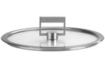 Set de 4 couvercles plats Cristel Strate Fixe 14 à 20cm en verre trempé avec bouton rabattable