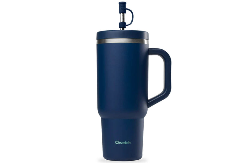 Travel cup isotherme Qwetch Matt inox recyclé 900ml – 8 coloris - Bleu nuit