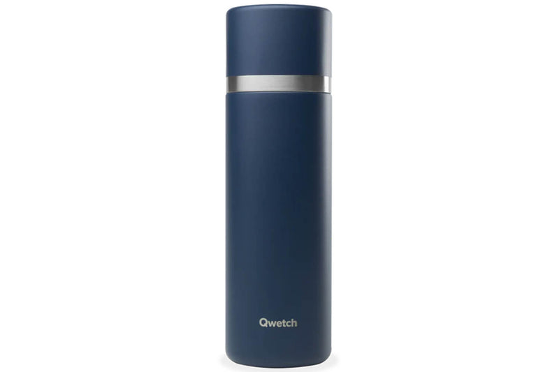 Thermo isotherme Qwetch Matt inox recyclé 750ml – 4 coloris - Bleu marine