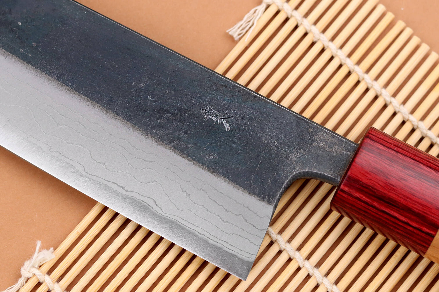 Couteau de chef kiritsuke japonais artisanal Wusaki Yuzo BS2 damas 21cm