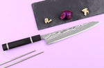 Couteau sujihiki kiritsuke 24cm japonais artisanal Yuzo Kanko Damas SG2