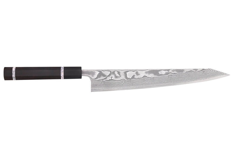 Couteau sujihiki kiritsuke 27cm japonais artisanal Yuzo Kanko Damas SG2