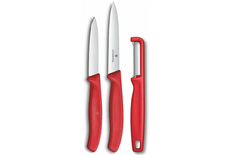 Set 2 couteaux + 1 éplucheur Victorinox SwissClassic rouge