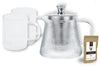 Coffret théière Cristel Darjeeling + 2 tasses en verre borosilicate