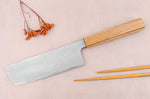 Couteau nakiri 16,5cm japonais artisanal Sakai Kikumori TS10 en chêne