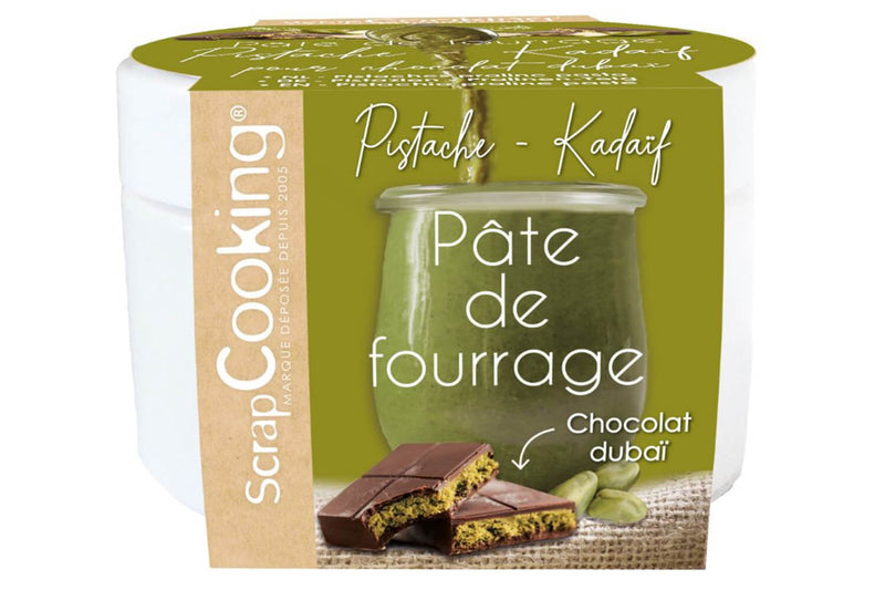 Pâte de fourrage Scrapcooking Pistache Kadaïf pour chocolat Dubaï 200g