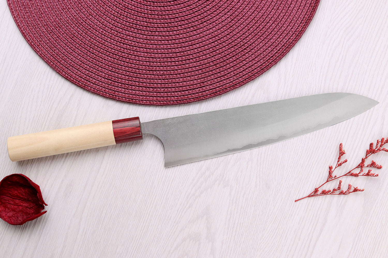 Couteau de chef 24cm japonais artisanal Masakage Yuki Shirogami 2