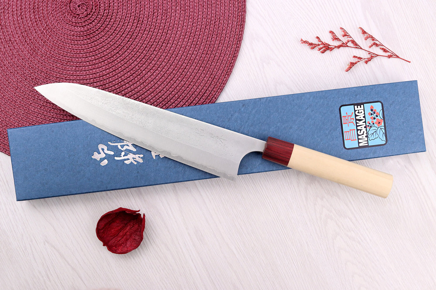 Couteau de chef 24cm japonais artisanal Masakage Yuki Shirogami 2