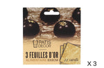 Set de 3 feuilles d'or alimentaire Patisdécor 8x8cm