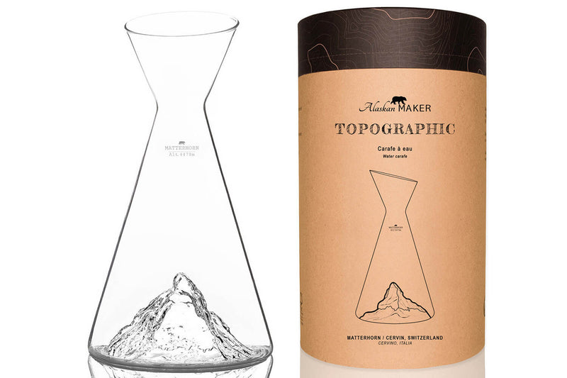 Carafe à eau Alaskan Maker Topographic Mont Cervin en verre cristallin