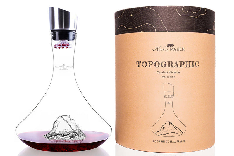 Carafe à vin Alaskan Maker Topographic Pic du midi en verre cristallin