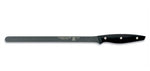 Couteau a jambon lame alvéolée anti-adhérente 30cm manche noir M&G