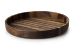 Plateau de service rond Continenta en noyer Ø38x5,4cm