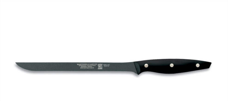 Couteau à saumon lame flexible 23cm manche noir M&G