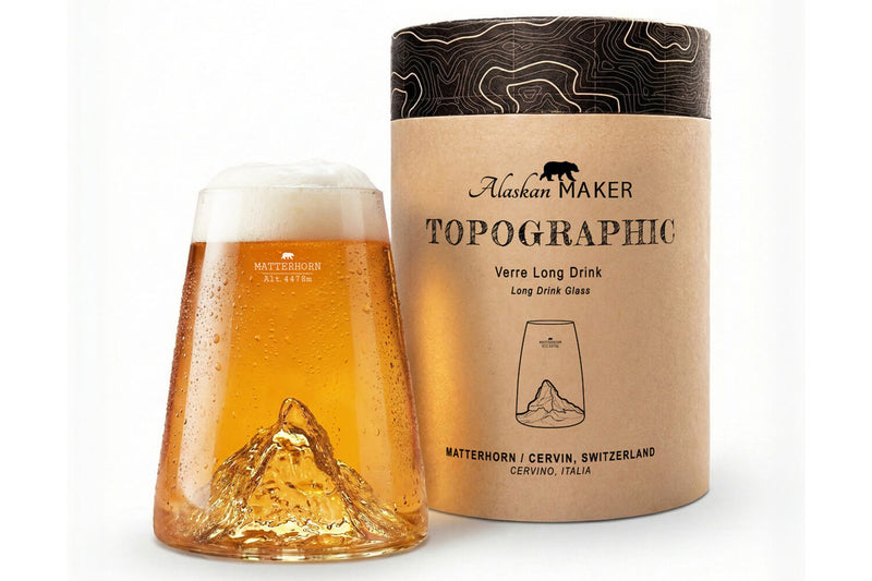 Verre à spiritueux long Alaskan Maker Topographic Mont Cervin en verre cristallin