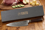 Couteau de chef 20cm Fukito Ébène Damas martelé