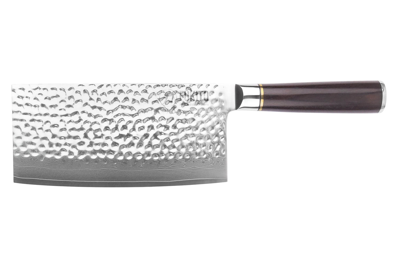 Couteau de chef chinois 17cm Fukito Ébène Damas martelé