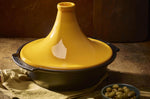 Plat à tajine Peugeot Atlas en céramique jaune safran diamètre 30cm