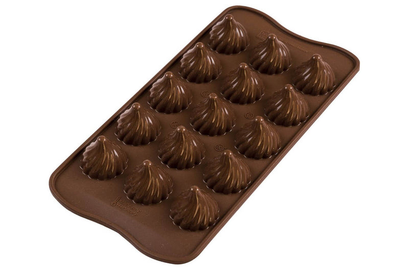 Moule en silicone professionnel Silikomart Easy Choc Choco Flame 15 flammes