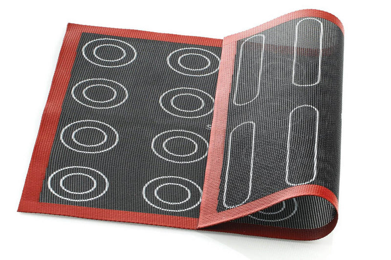 Tapis de cuisson Silikomart éclair et choux en silicone professionnel et fibres de verre micro-perforées 30x40cm