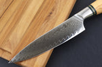 Couteau universel 13,5cm Ryda Knives ST650 Damas et manche en olivier