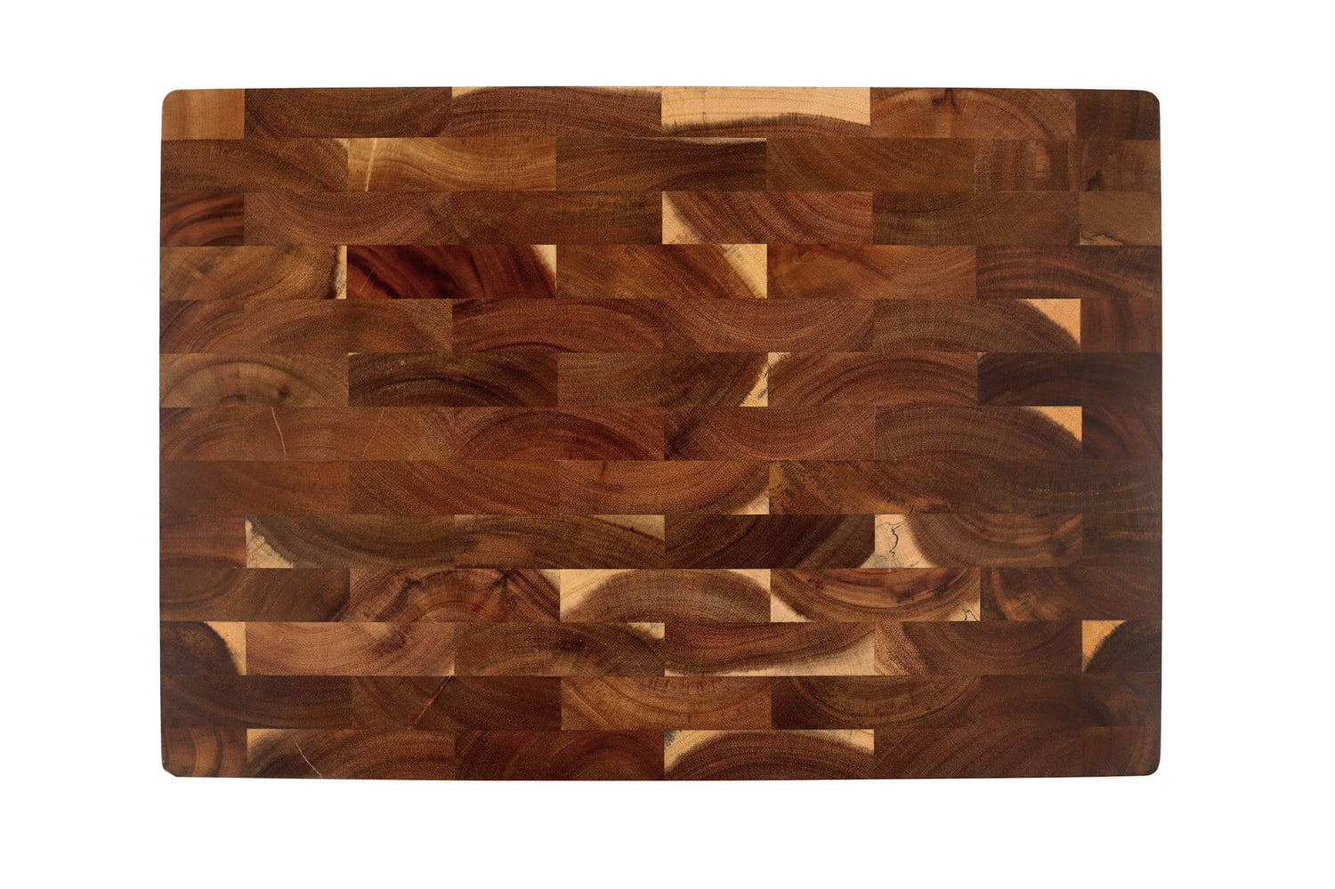 Billot de cuisine Wusaki en bois d'acacia damier 43 x 30,5 x 3,5cm