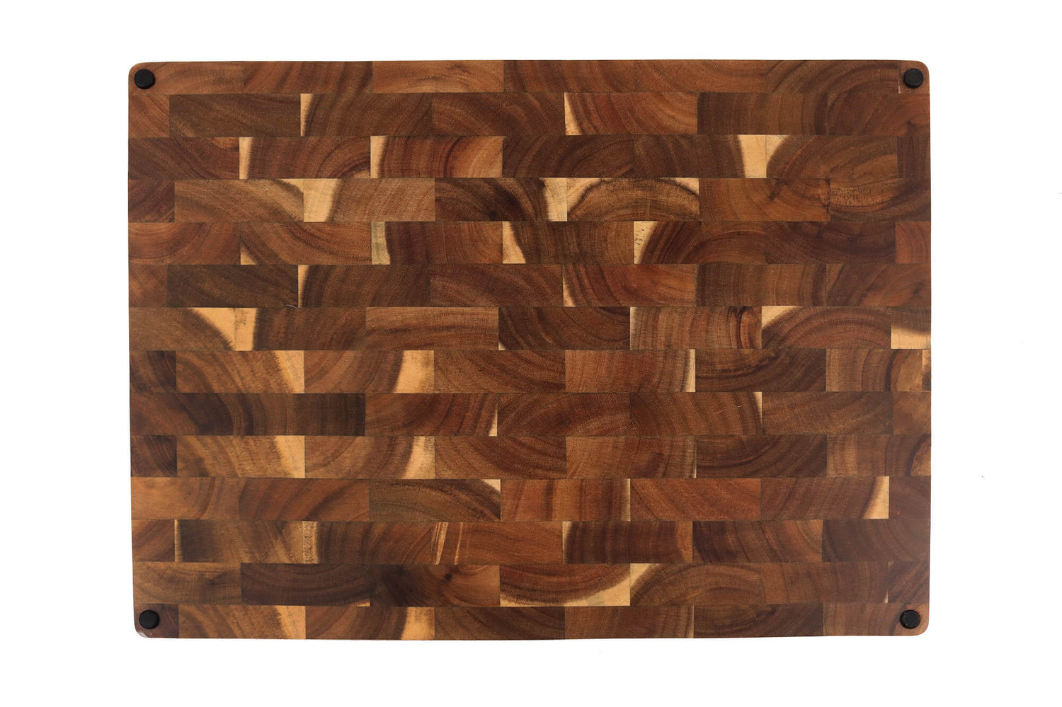 Billot de cuisine Wusaki en bois d'acacia réversible damier 48 x 35 x 3,8cm