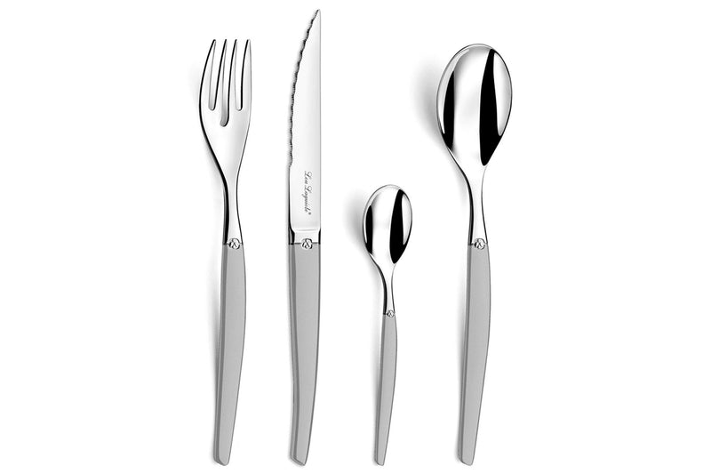 Coffret de 24 couverts de table Lou Laguiole Jet Sablé gris inox 18/0