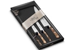 Coffret 3 couteaux SABATIER Provençao 100% forgés manches olivier